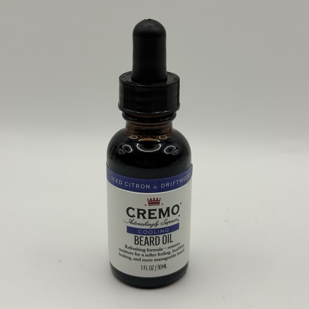 CREMO Beard Oil Iced Citron Driftwood Red Cedar Cooling Blend 1 oz ~ New Sealed
